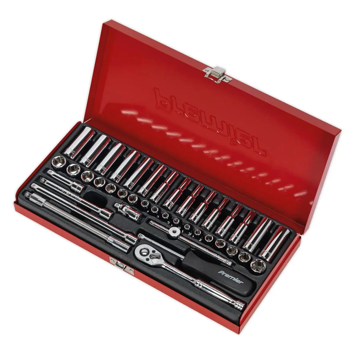 Sealey Premier Socket Set 41pc 1/4"Sq Drive 6pt WallDrive® - Metric/Imperial 