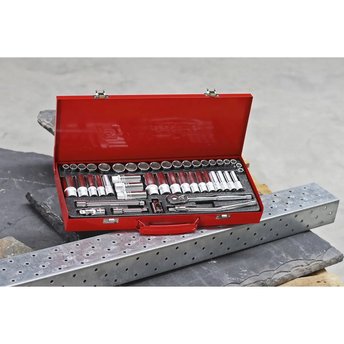 Sealey Premier Socket Set 45pc 3/8"Sq Drive 6pt WallDrive® - Metric/Imperial 
