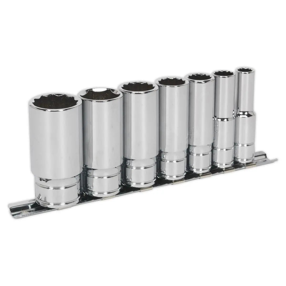 Sealey Premier Socket Set 7pc 3/8"Sq Drive Deep Whitworth 
