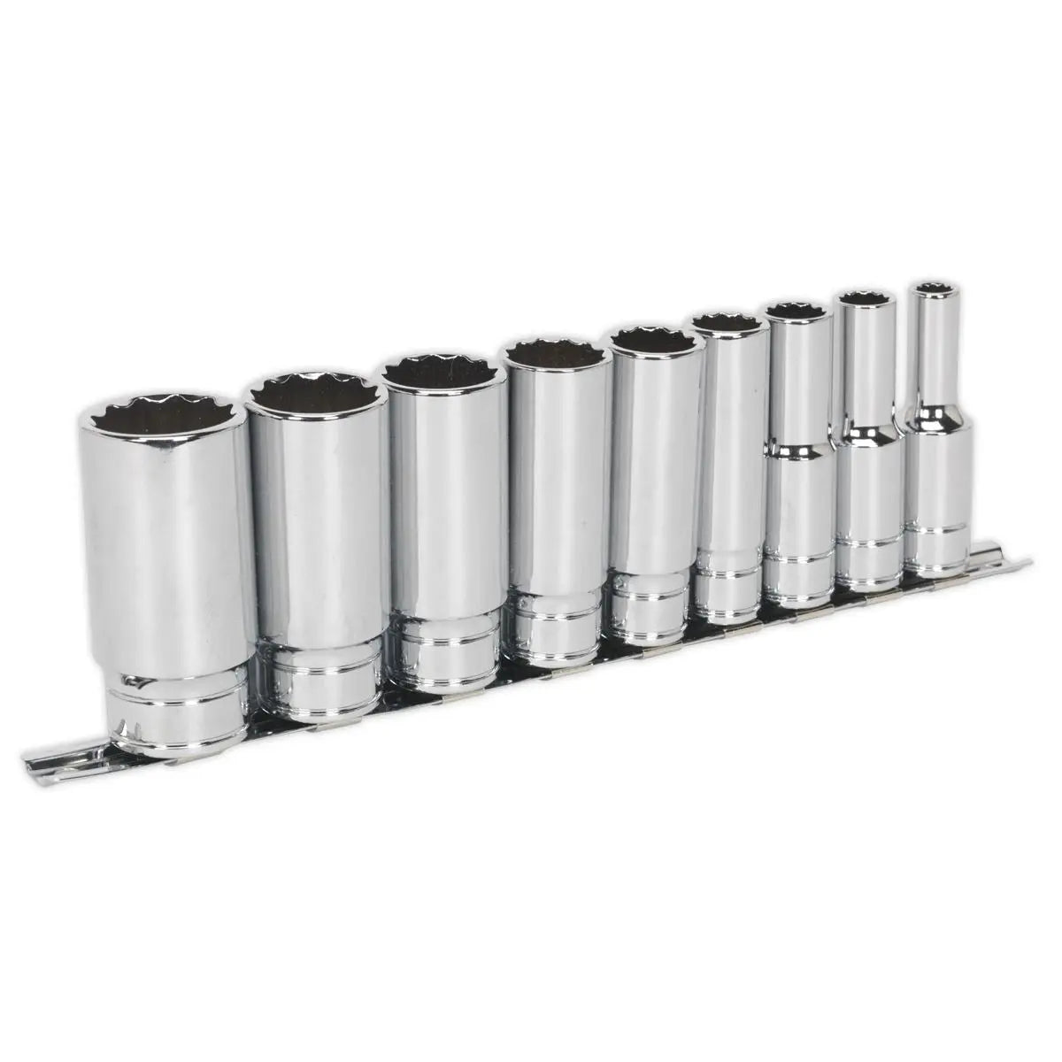 Sealey Premier Socket Set 9pc 1/2"Sq Drive Deep Whitworth 