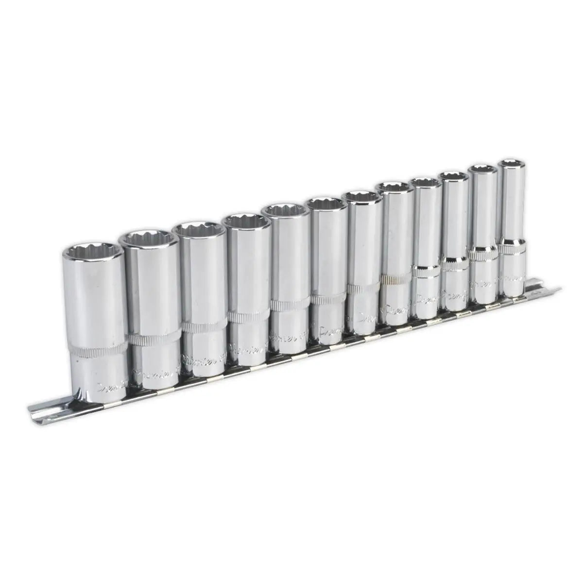 Sealey Premier Socket Set Deep WallDrive 12 Piece 3/8" Drive 12 Point Metric 8-19mm 