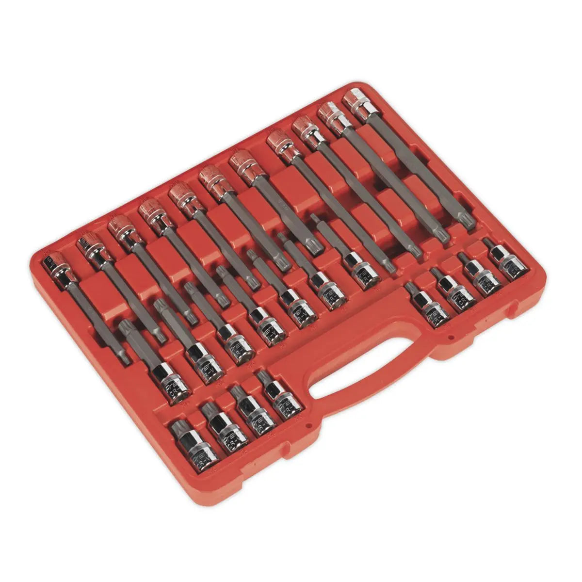 Sealey Premier Spline Socket Bit Set 26pc 1/2"Sq Drive 