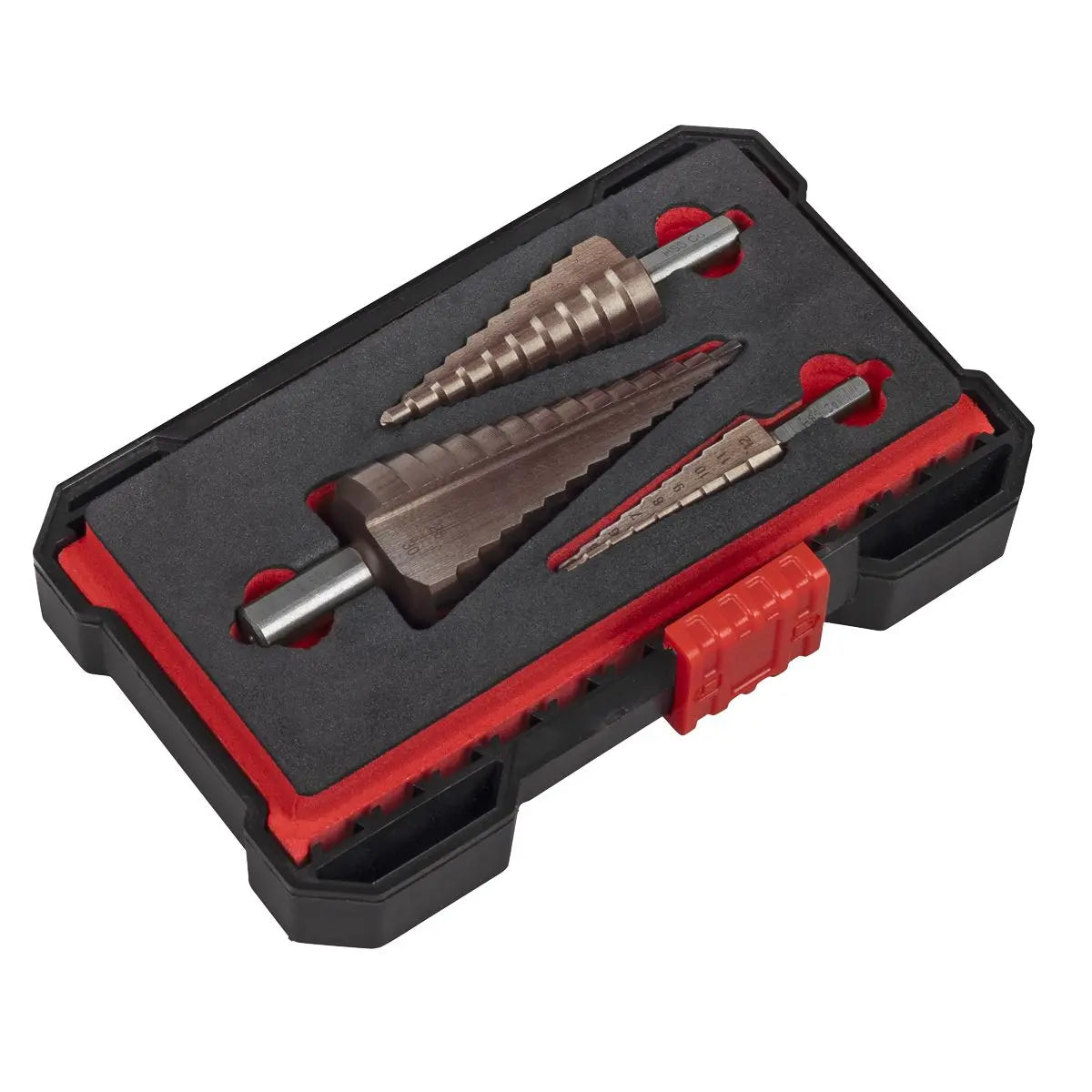 Sealey Premier Straight Flute HSS Cobalt Step Drill Bit Set 3pc  White Rose Tools