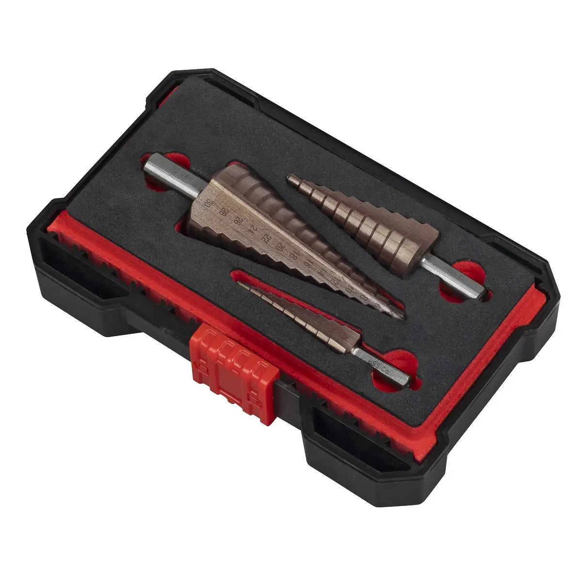 Sealey Premier Straight Flute HSS Cobalt Step Drill Bit Set 3pc  White Rose Tools