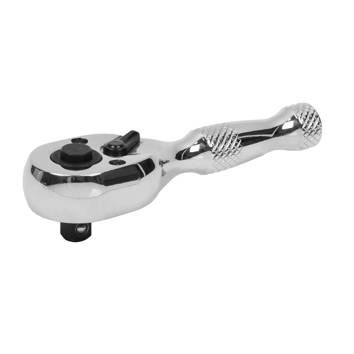Sealey Premier Stubby Ratchet Wrench 1/4"Sq Drive Pear-Head Flip Reverse 