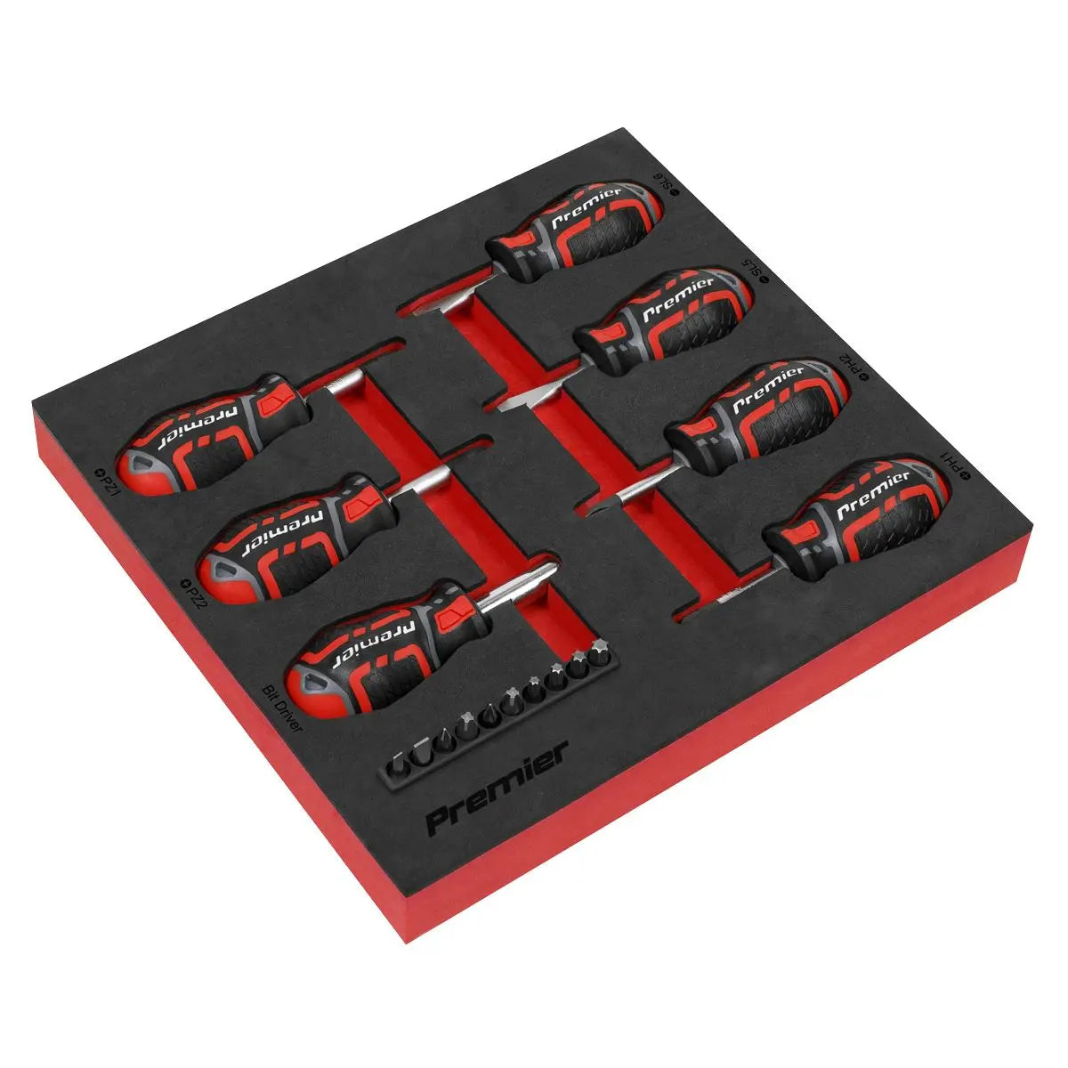 Sealey Premier Stubby Screwdriver Set 17pc GripMAX®  White Rose Tools