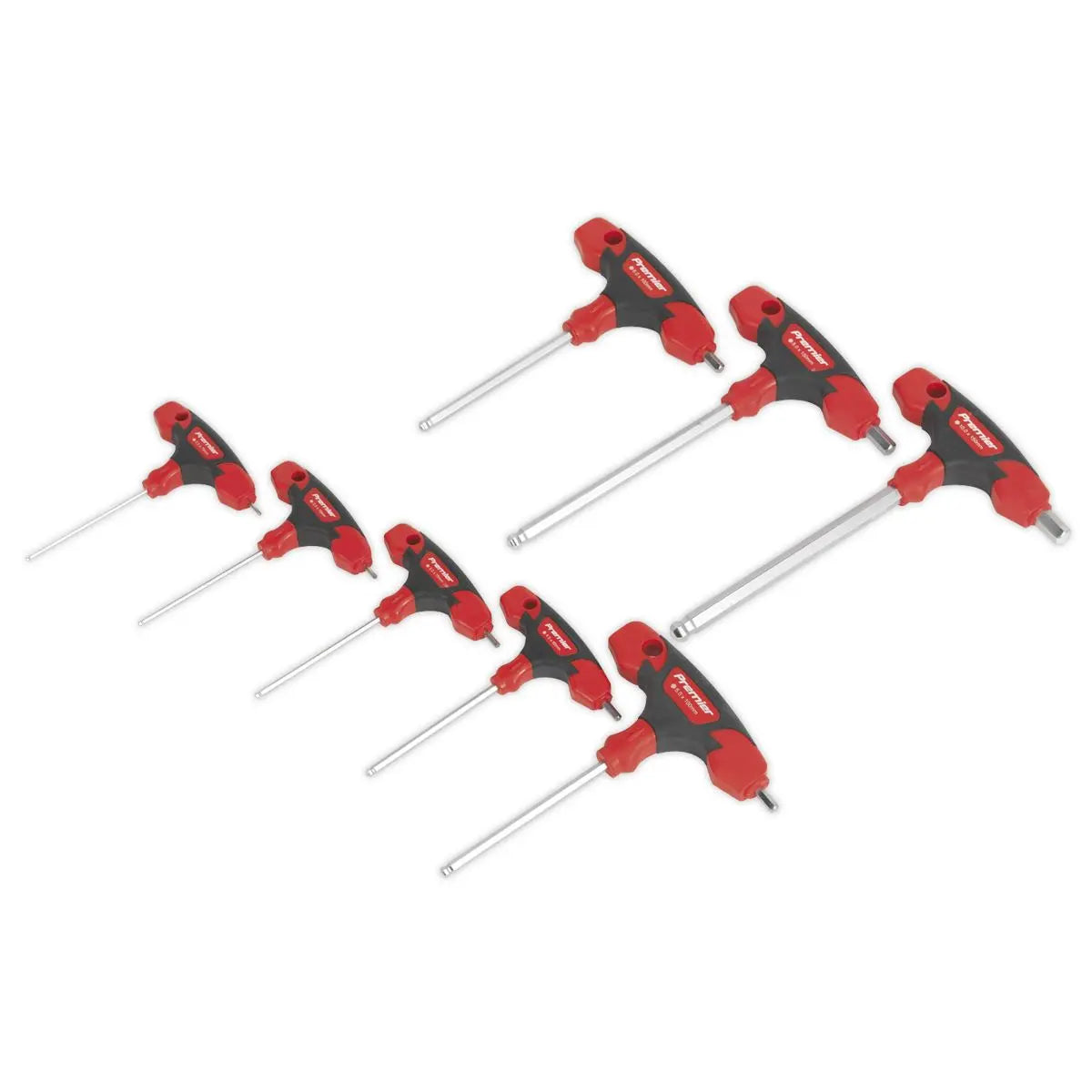 Sealey Premier T-Handle Ball-End Hex Key Set 8pc - White Rose Tools