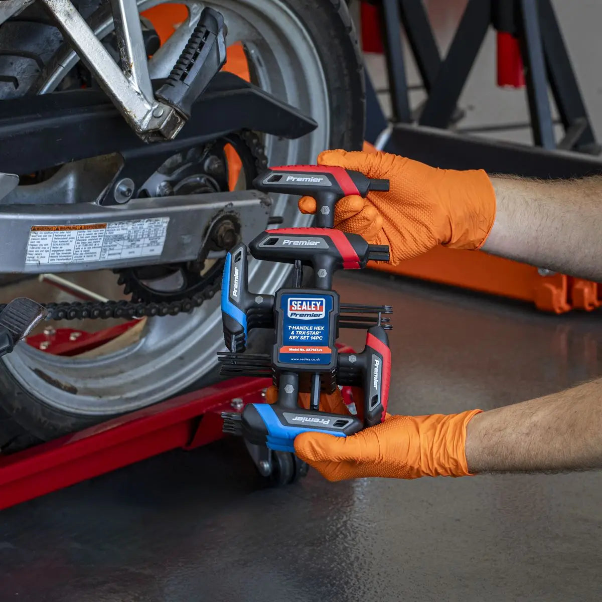 Sealey Premier T-Handle Hex & TRX-Star* Key Set 14pc  White Rose Tools