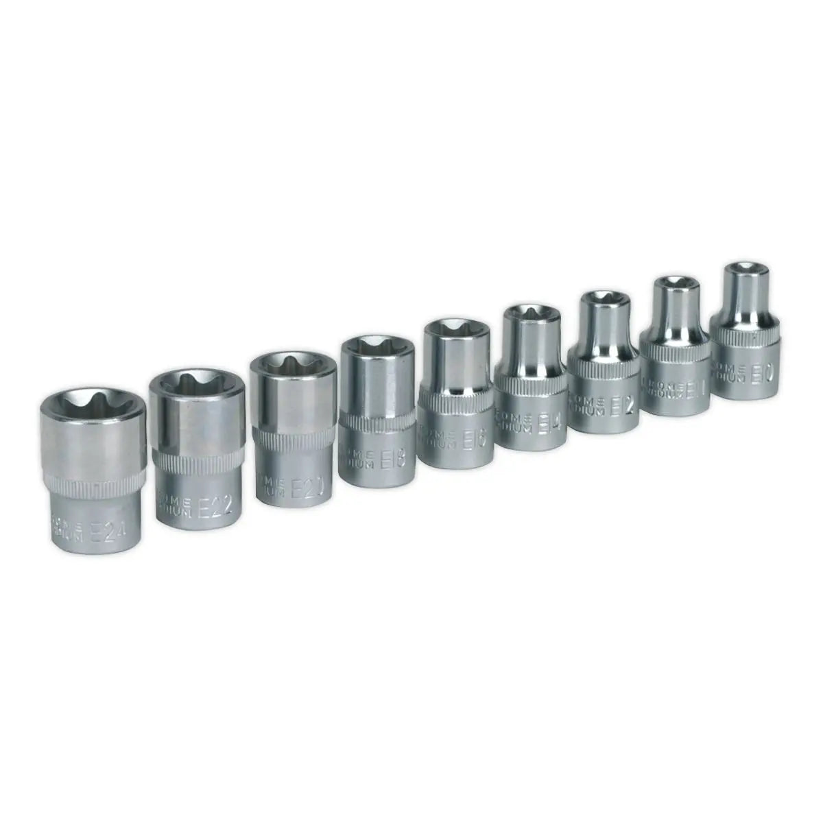 Sealey Premier TRX-Star* Female Socket Set 9pc 1/2"Sq Drive E10-E24 