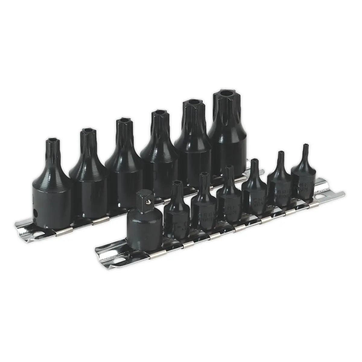 Sealey Premier TRX-Star* Security Socket Bit Set 13pc 1/4" & 3/8"Sq Drive 