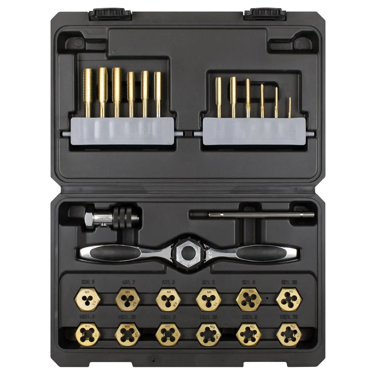 Sealey Premier Titanium Coated Hexagonal Tap & Die Set 26pc  White Rose Tools