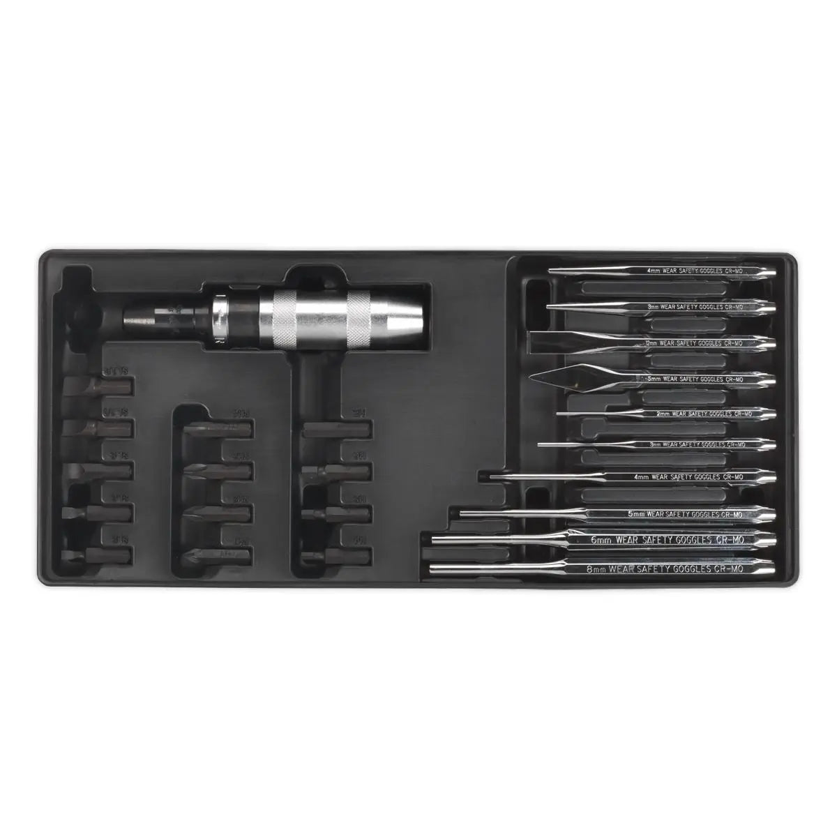 Sealey Premier Tool Tray with Punch & Impact Driver Set 25pc 