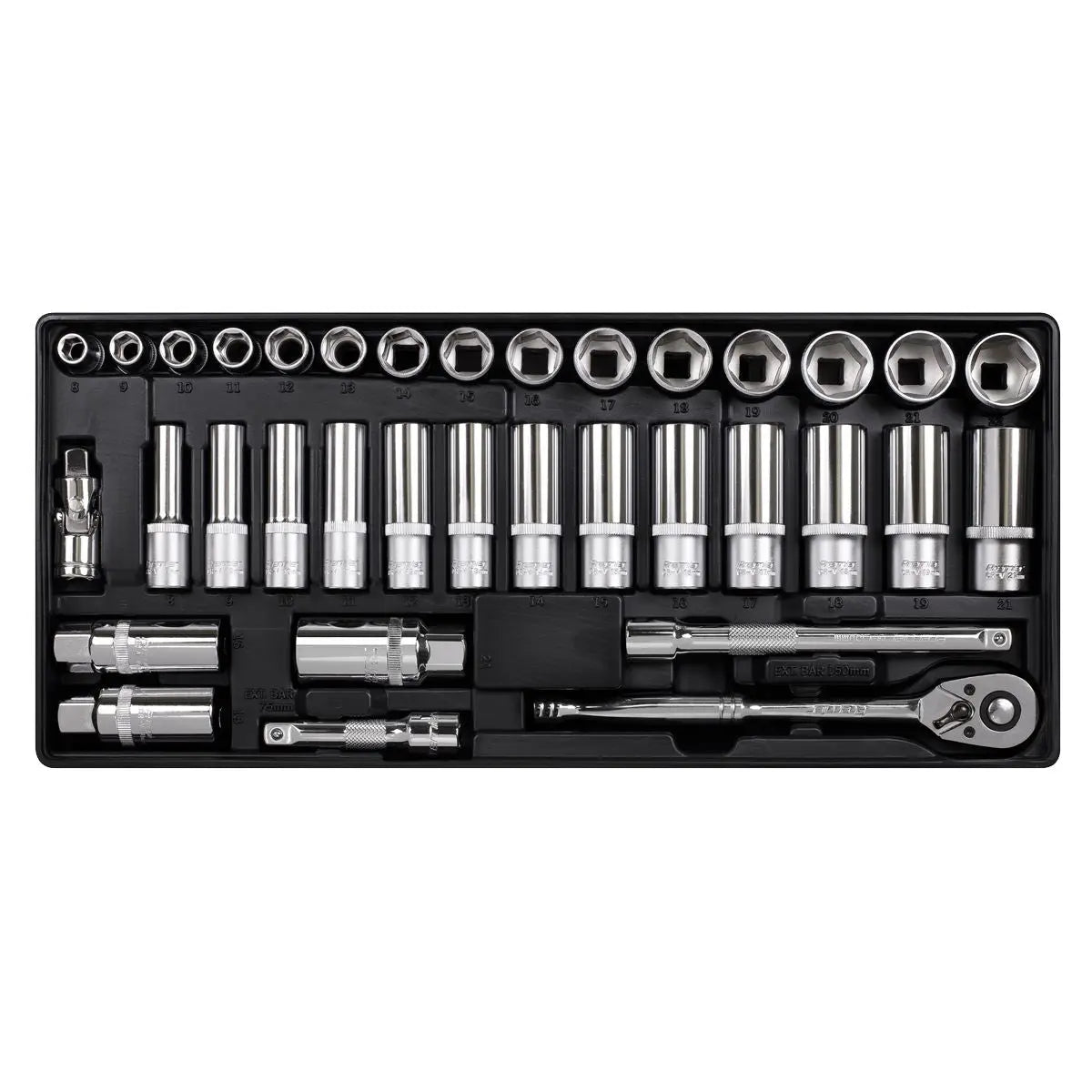 Sealey Premier Tool Tray with Socket Set 35pc 3/8"Sq Drive 