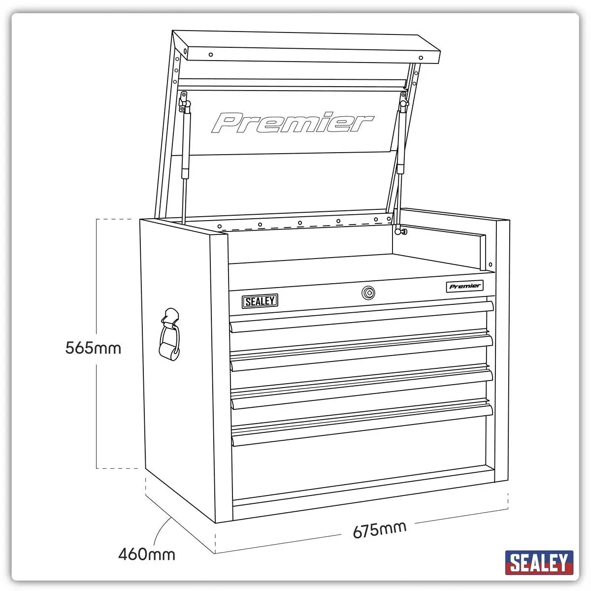 Sealey Premier Topchest 4 Drawer 675mm Stainless Steel Heavy-Duty  White Rose Tools