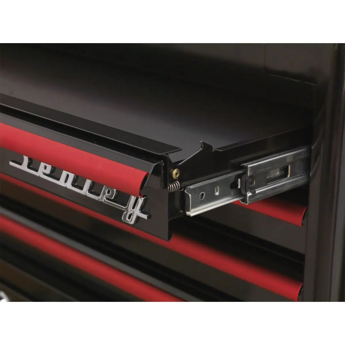 Sealey Premier Topchest 4 Drawer Retro Style - Black with Red Anodised Drawer Pulls 