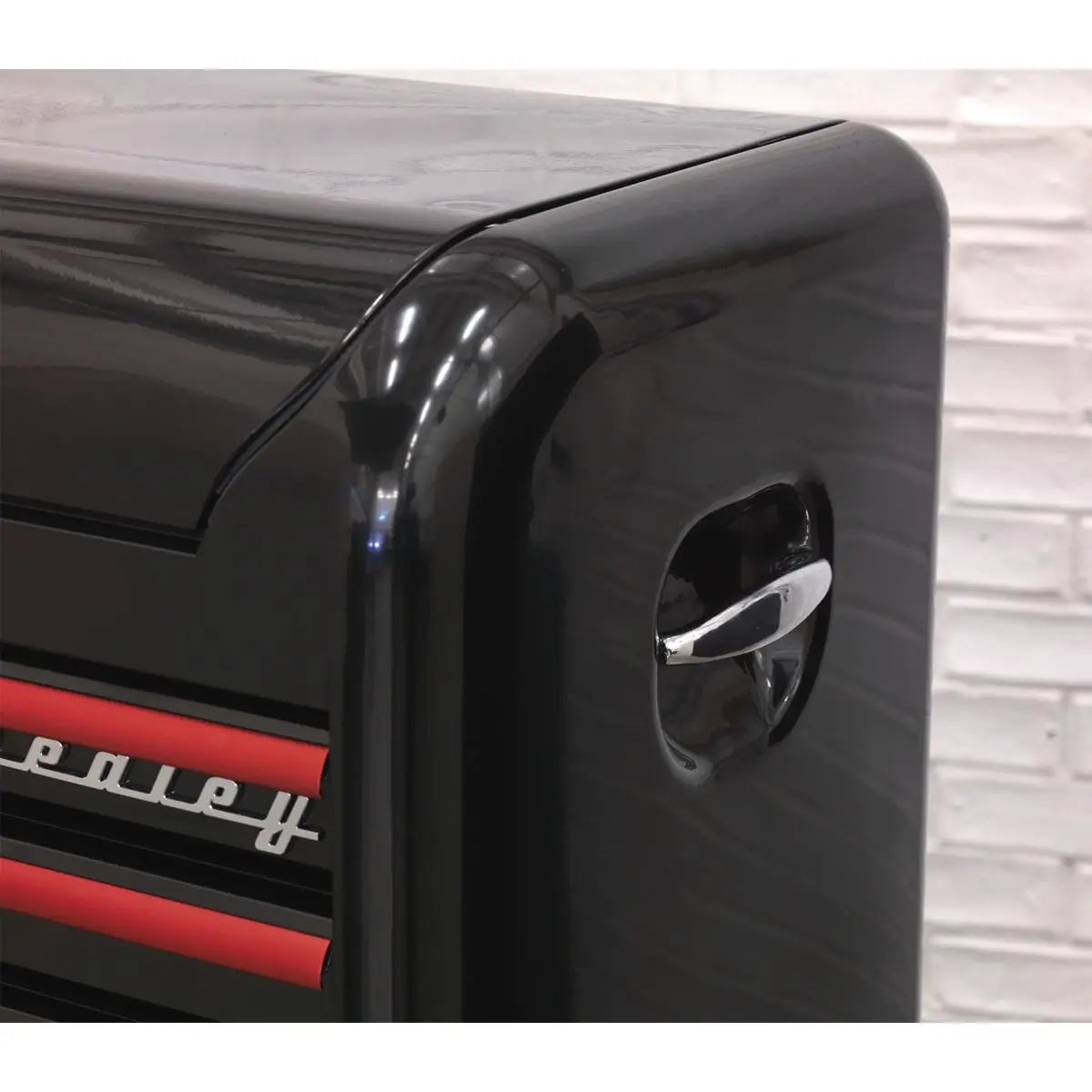 Sealey Premier Topchest 4 Drawer Retro Style - Black with Red Anodised Drawer Pulls 