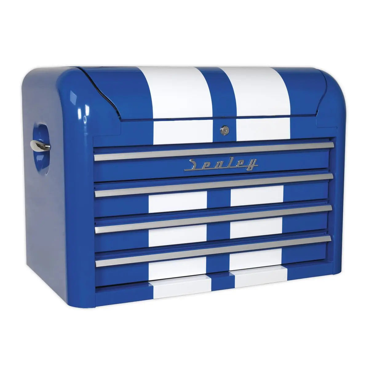 Sealey Premier Topchest 4 Drawer Retro Style - Blue with White Stripes 