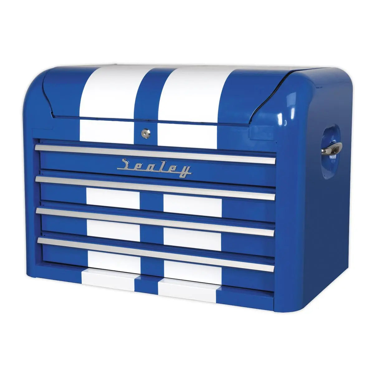 Sealey Premier Topchest 4 Drawer Retro Style - Blue with White Stripes 
