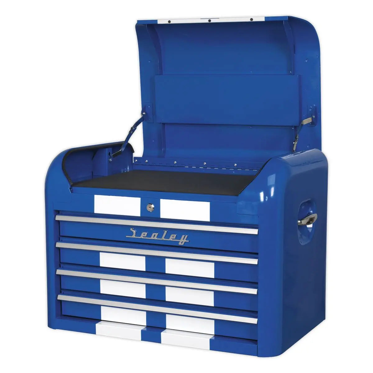 Sealey Premier Topchest 4 Drawer Retro Style - Blue with White Stripes 
