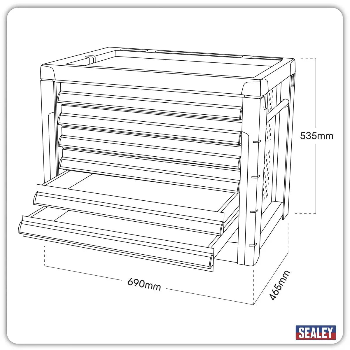 Sealey Premier Topchest 6 Drawer with Ball-Bearing Slides 