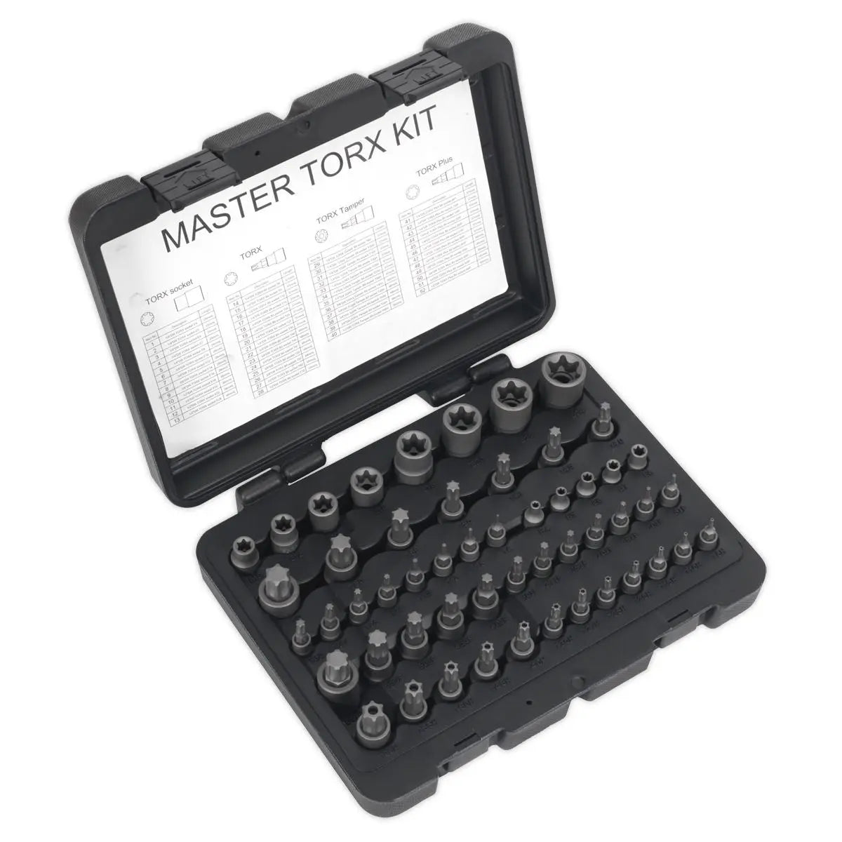 Sealey Premier Torx Master Socket Bit Set Trx-Star S2 Steel 1/4" 3/8" 1/2" Drive 