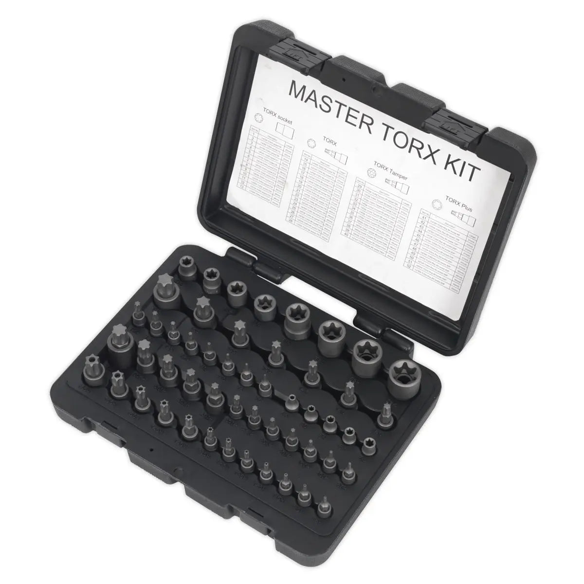 Sealey Premier Torx Master Socket Bit Set Trx-Star S2 Steel 1/4" 3/8" 1/2" Drive 