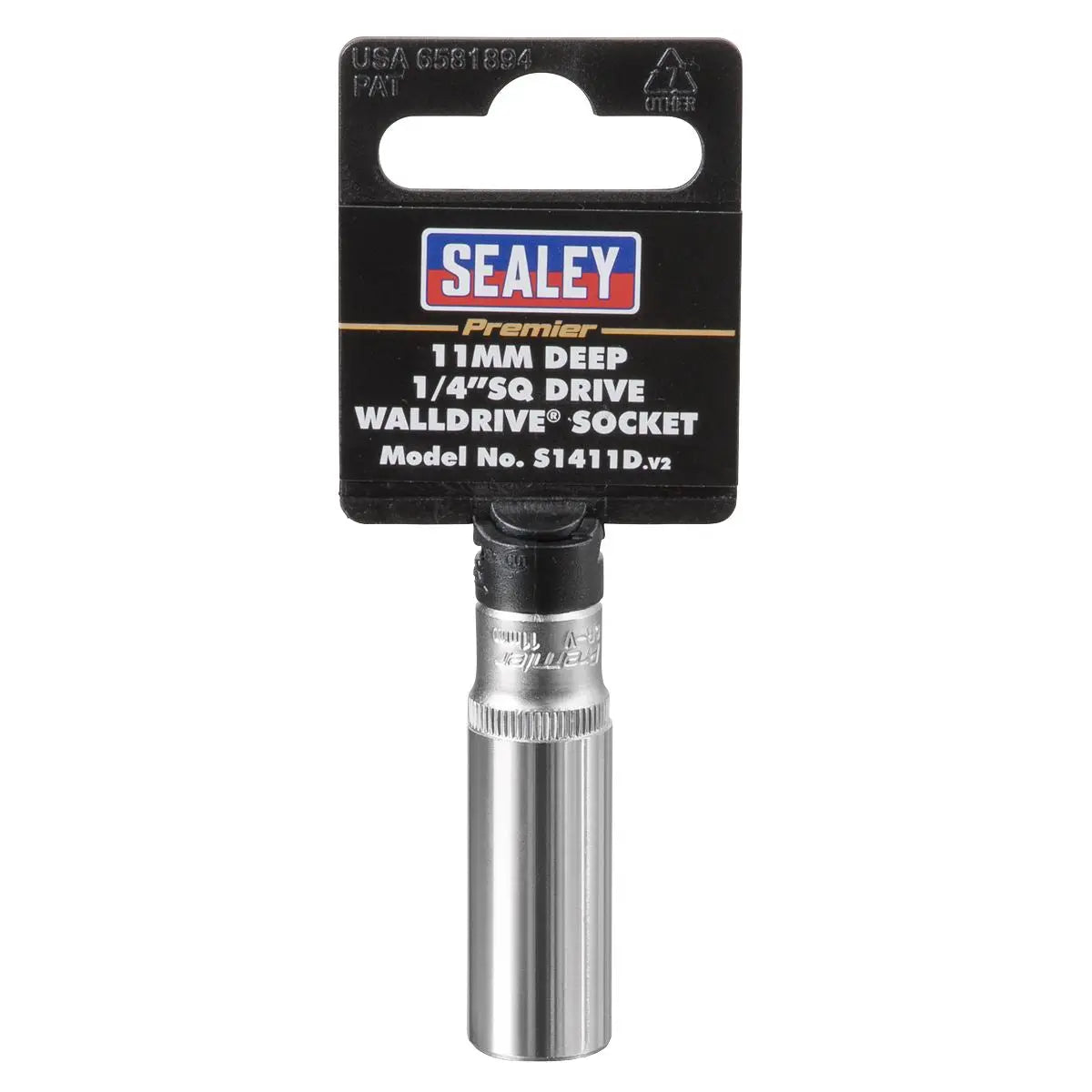 Sealey Premier WallDrive® Socket 11mm Deep 1/4"Sq Drive 