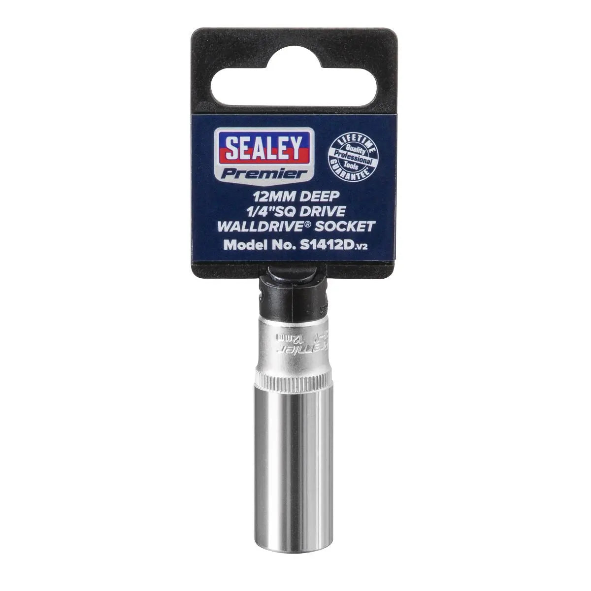 Sealey Premier WallDrive® Socket 12mm Deep 1/4"Sq Drive 
