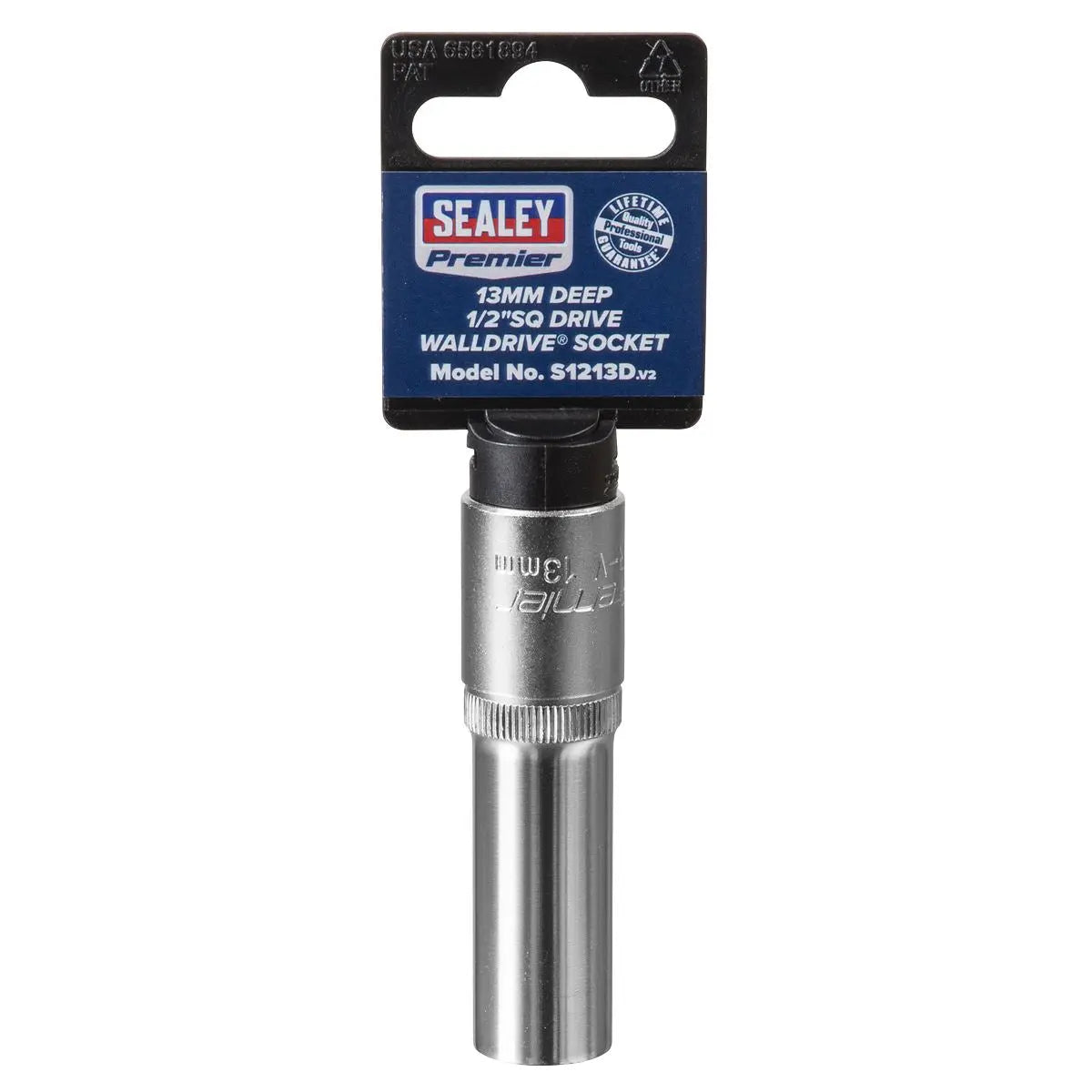Sealey Premier WallDrive® Socket 13mm Deep 1/2"Sq Drive 