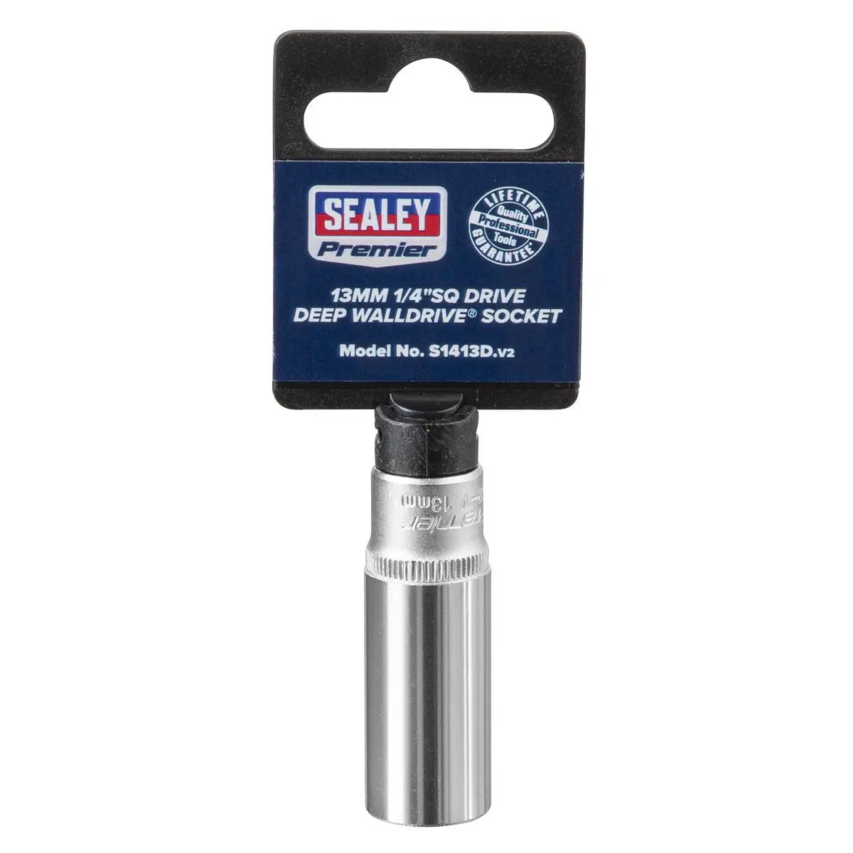 Sealey Premier WallDrive® Socket 13mm Deep 1/4"Sq Drive 