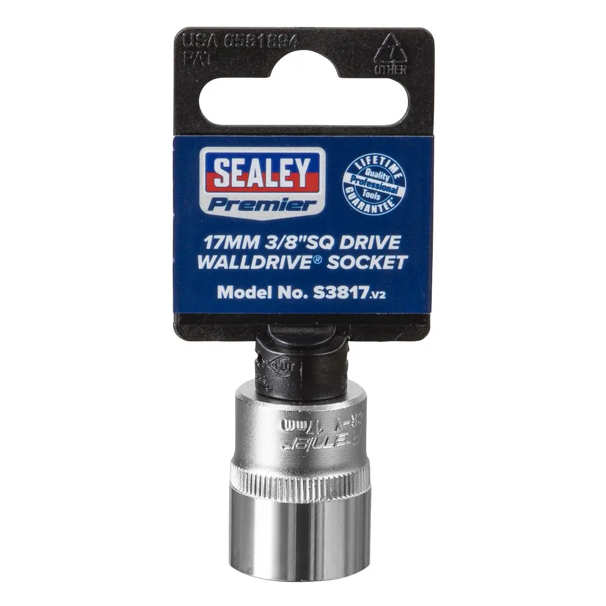 Sealey Premier WallDrive® Socket 17mm 3/8"Sq Drive 