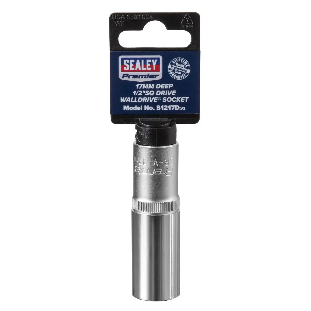 Sealey Premier WallDrive® Socket 17mm Deep 1/2"Sq Drive 