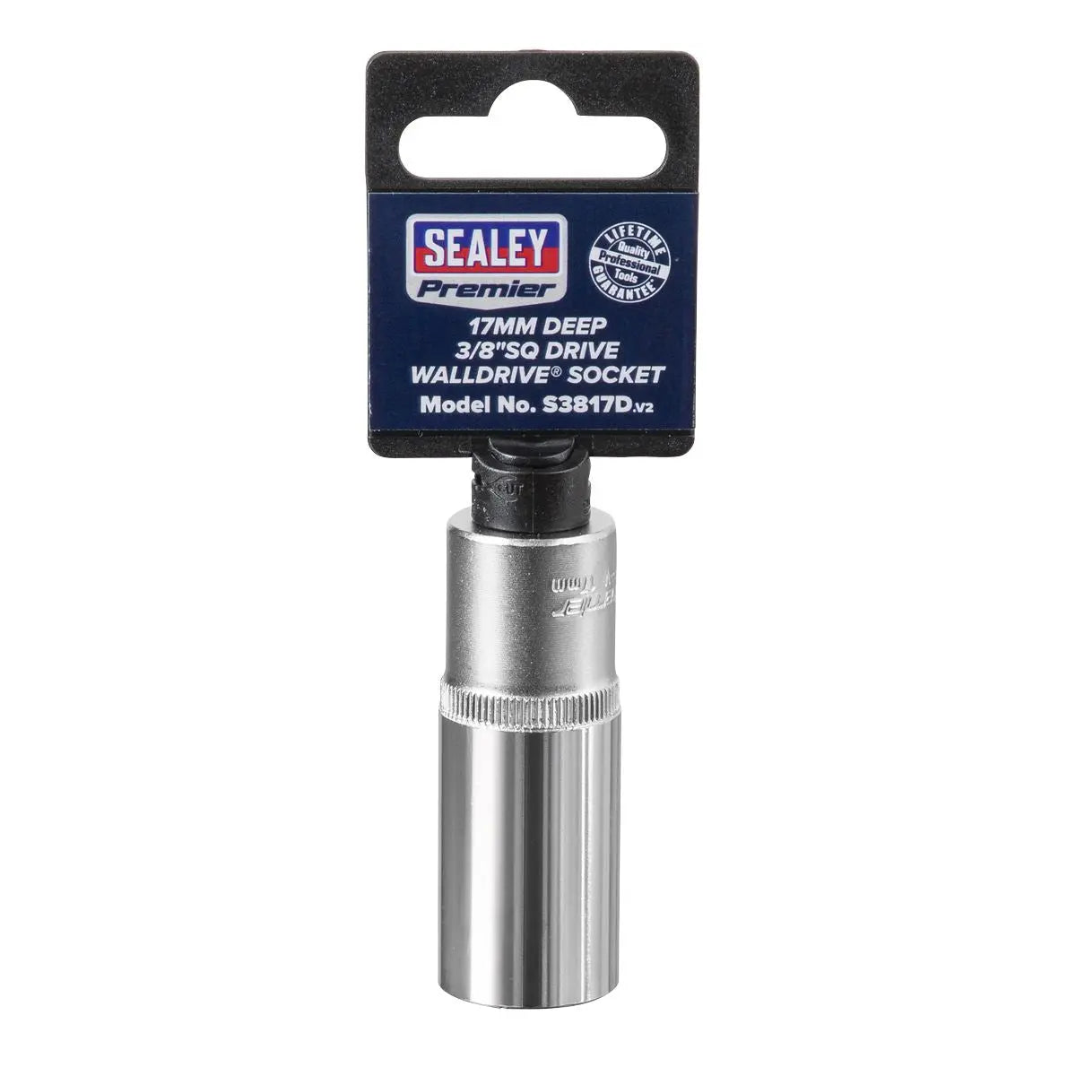 Sealey Premier WallDrive® Socket 17mm Deep 3/8"Sq Drive 