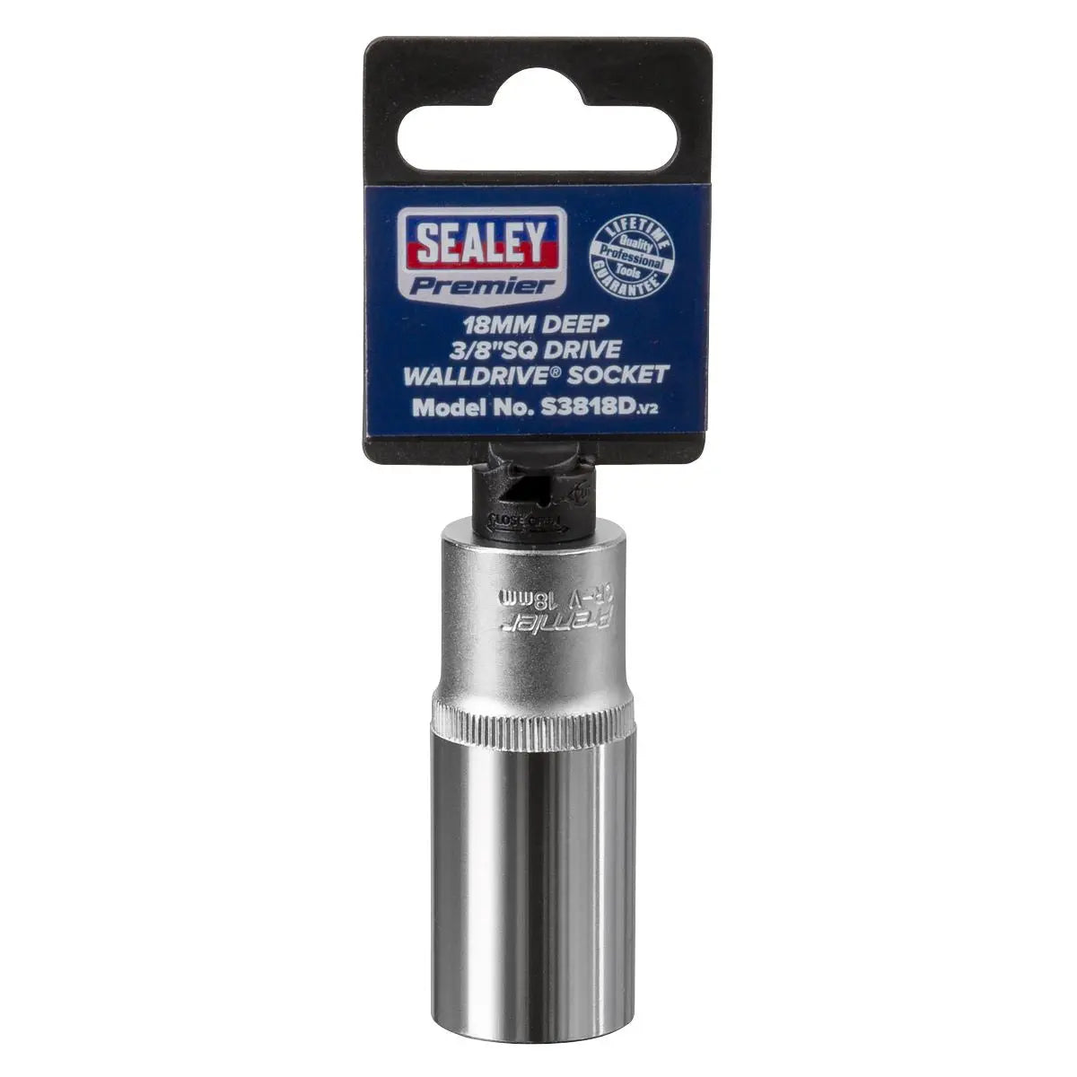 Sealey Premier WallDrive® Socket 18mm Deep 3/8"Sq Drive 