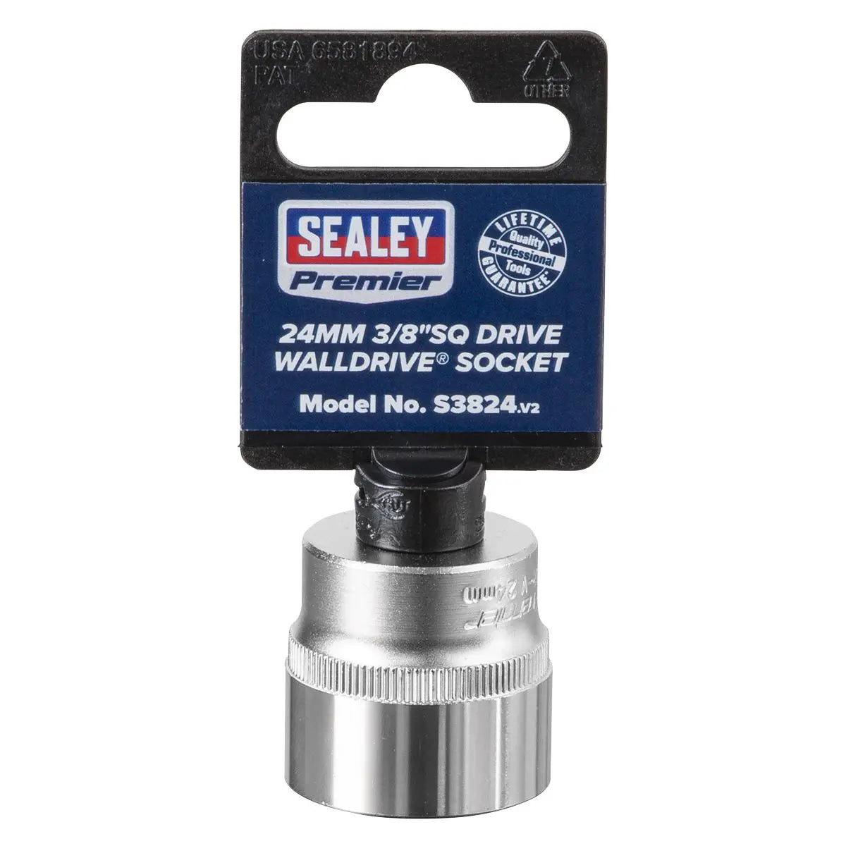 Sealey Premier WallDrive® Socket 24mm 3/8"Sq Drive 