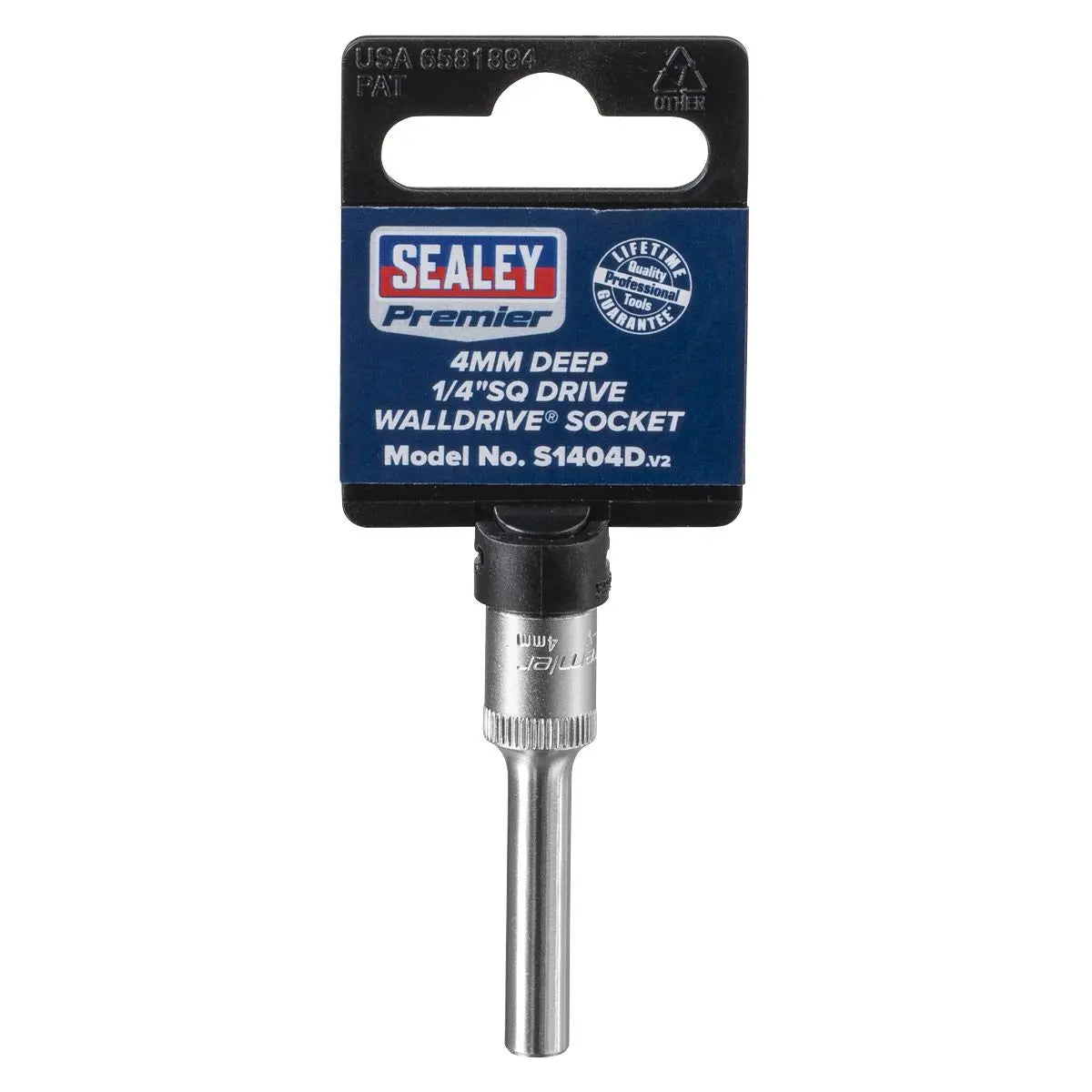 Sealey Premier WallDrive® Socket 4mm Deep 1/4"Sq Drive 