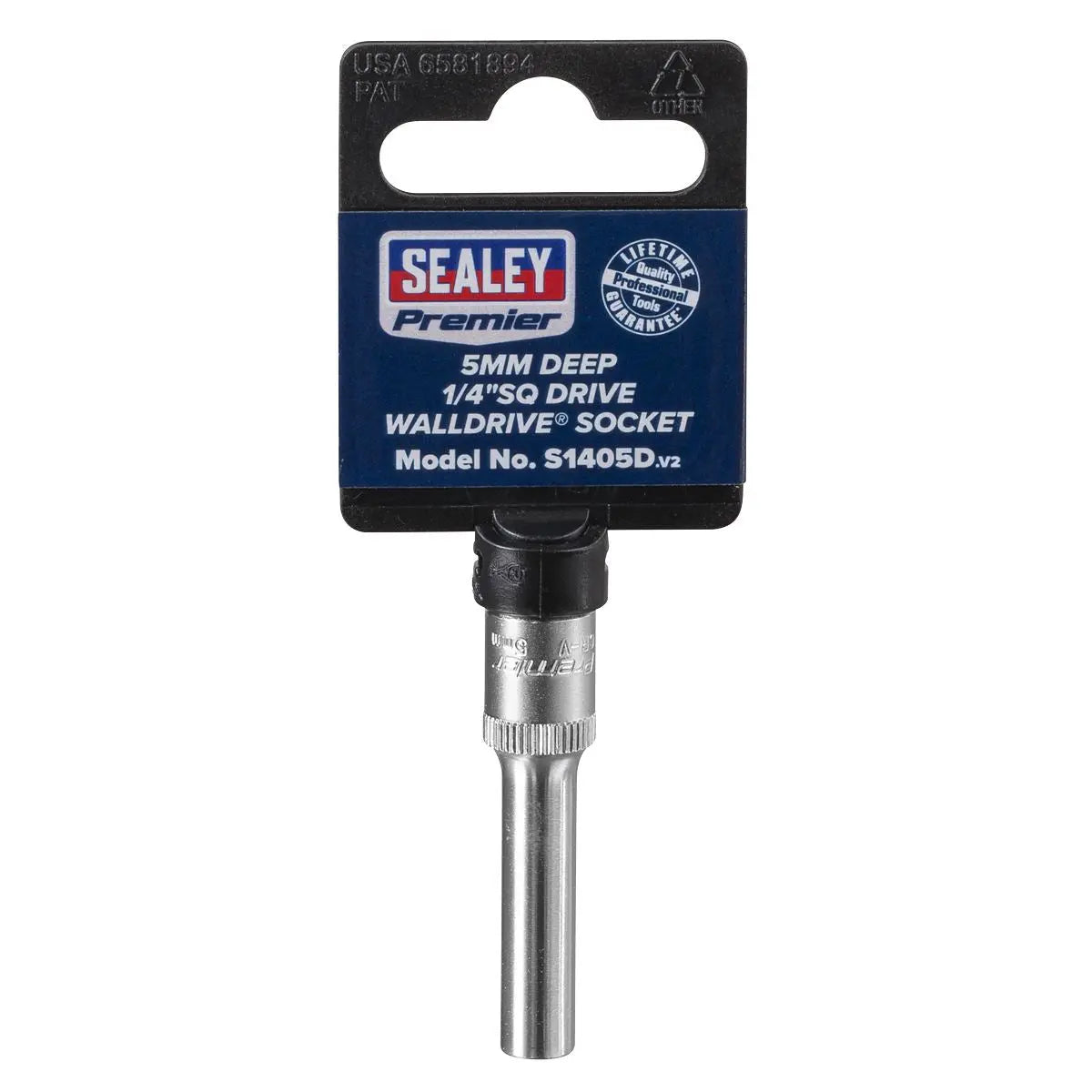 Sealey Premier WallDrive® Socket 5mm Deep 1/4"Sq Drive 