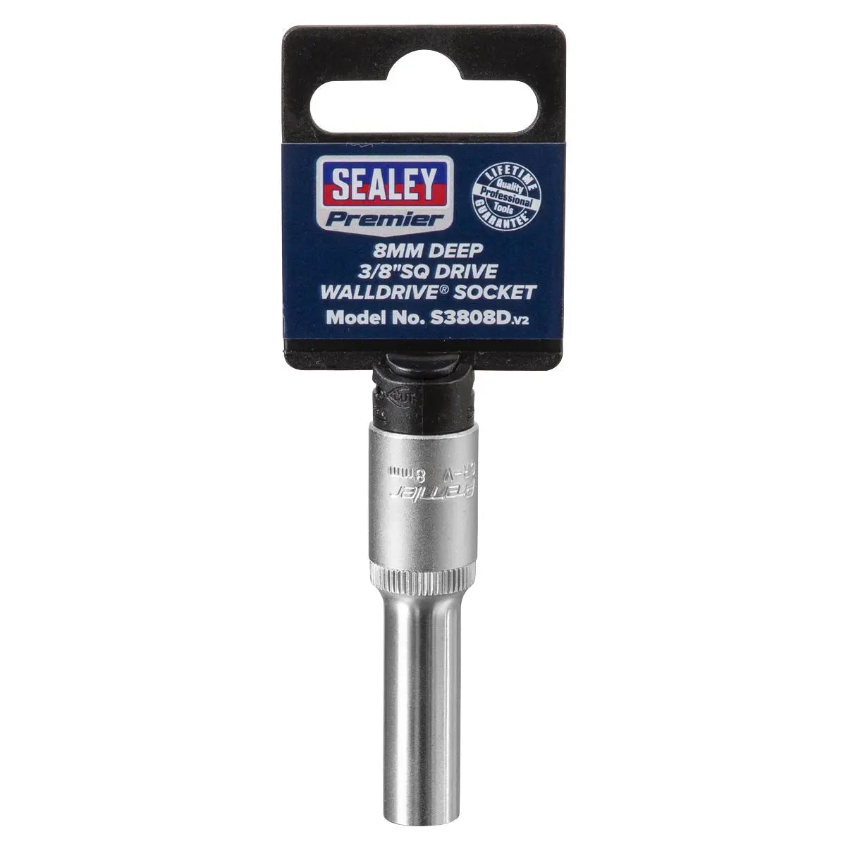 Sealey Premier WallDrive® Socket 8mm Deep 3/8"Sq Drive 