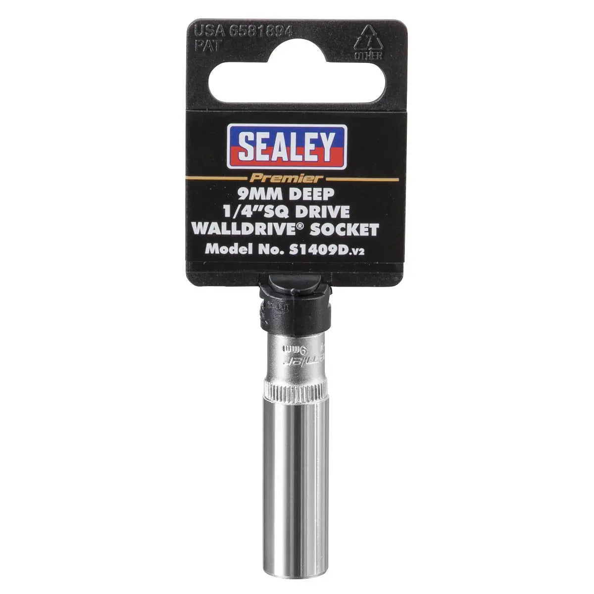 Sealey Premier WallDrive® Socket 9mm Deep 1/4"Sq Drive 