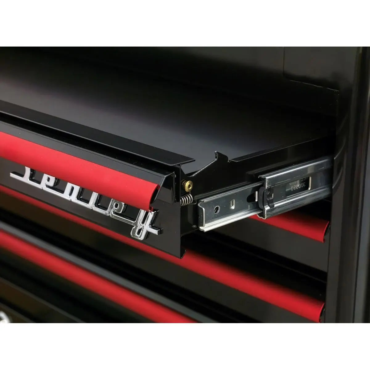 Sealey Premier™ Retro Style Topchest 4 Drawer - Black with Red Anodised Drawer Pulls  White Rose Tools