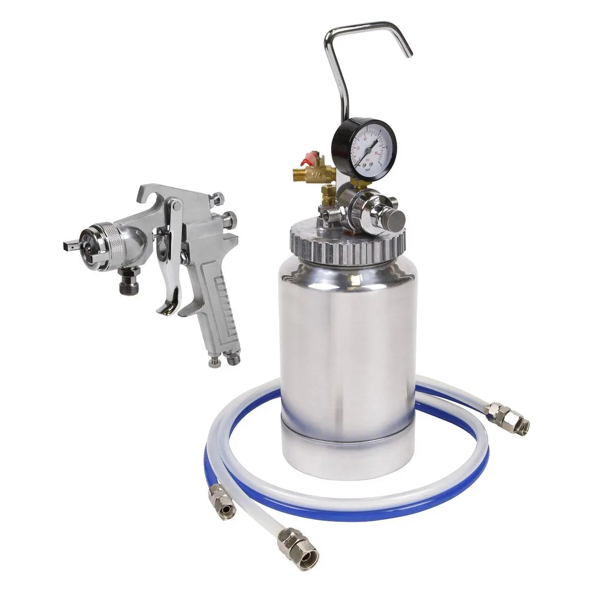 Sealey Pressure Pot System with Spray Gun & Hoses 1.8mm Set-Up 