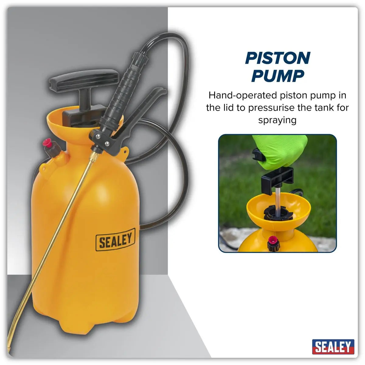 Sealey Pressure Sprayer 5L Gardening Pesticide Herbicide Fluid Bottle Lance  White Rose Tools