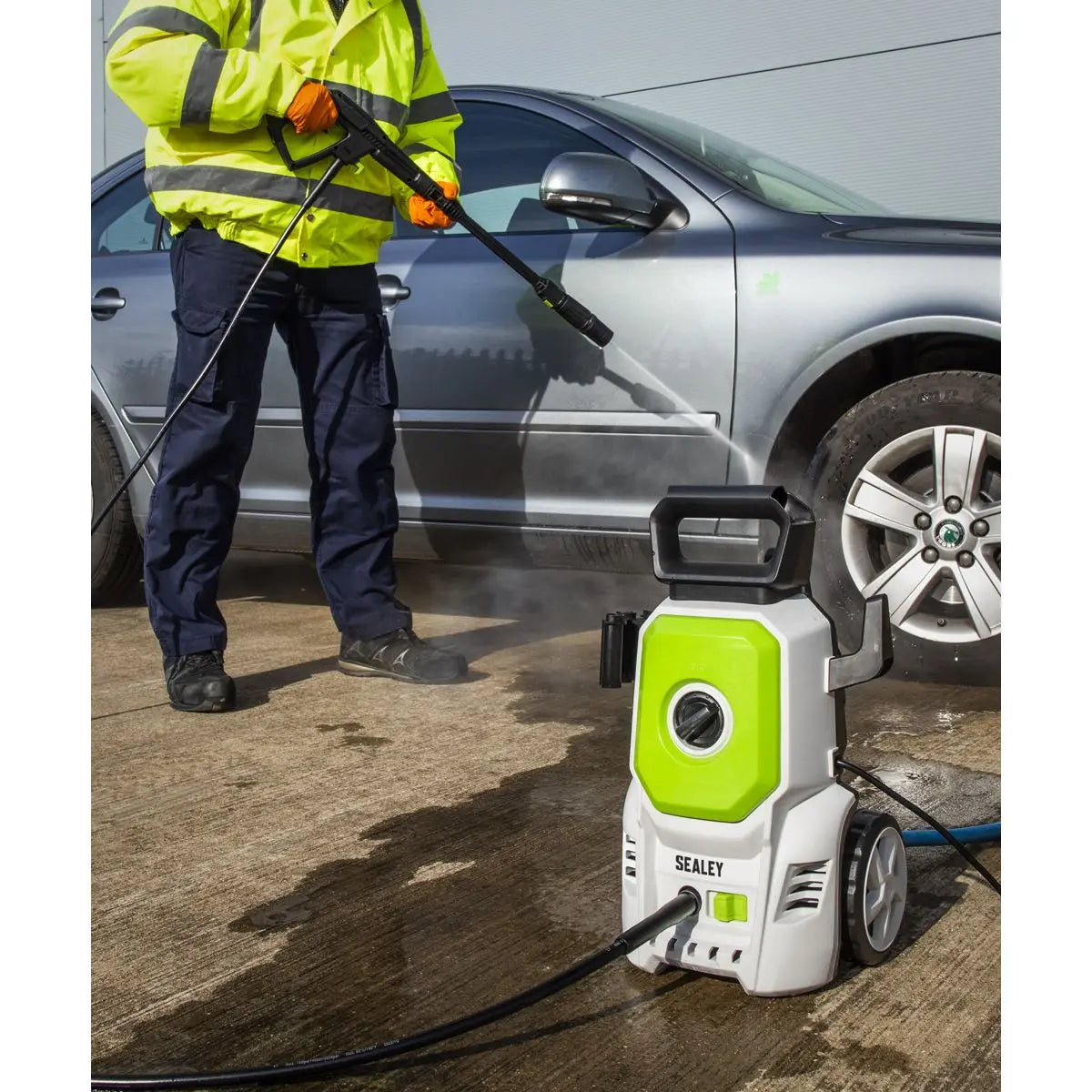 Sealey Pressure Washer 100bar 390L/hr with Snow Foam  White Rose Tools