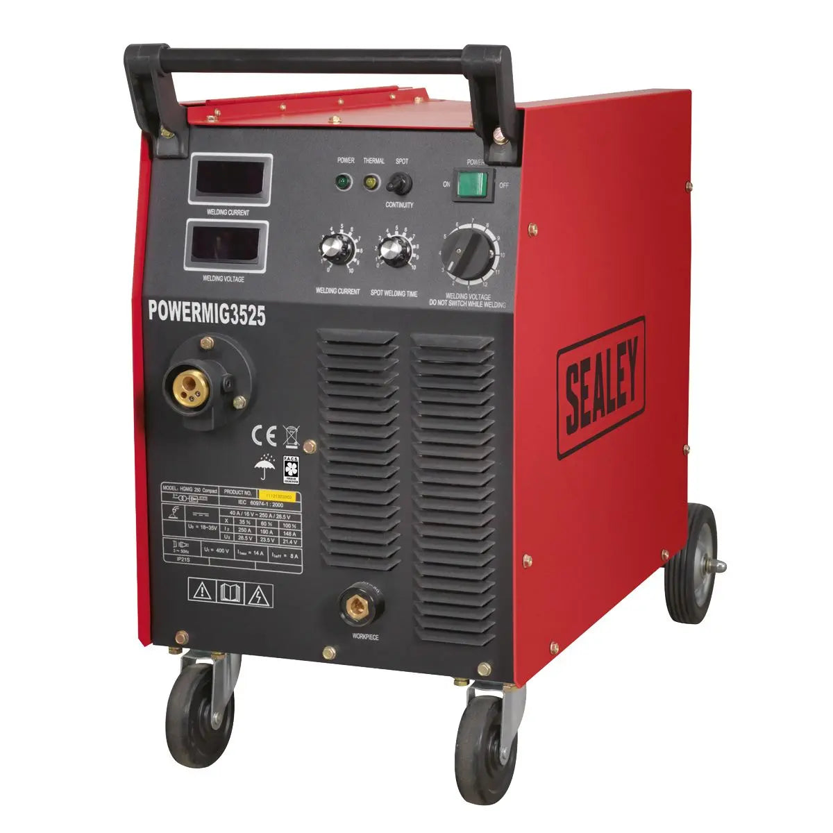 Sealey Professional MIG Welder 250A 415V 3ph with Binzel® Euro Torch 