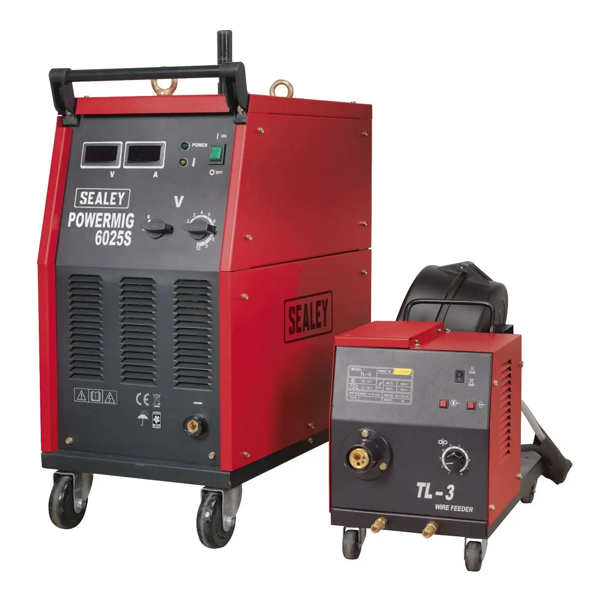 Sealey Professional MIG Welder 250A 415V 3ph with Binzel® Euro Torch & Portable Wire Drive 