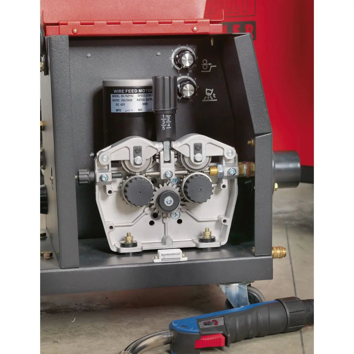 Sealey Professional MIG Welder 350A 415V 3ph with Binzel® Euro Torch & Portable Wire Drive 