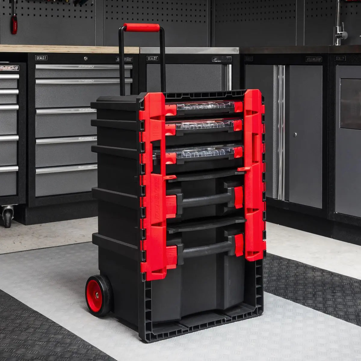 Sealey Professional Mobile Toolbox with 5 Removable Storage Cases 