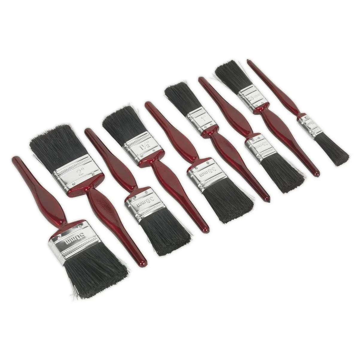 Sealey Pure Bristle Paint Brush Set 9pc 