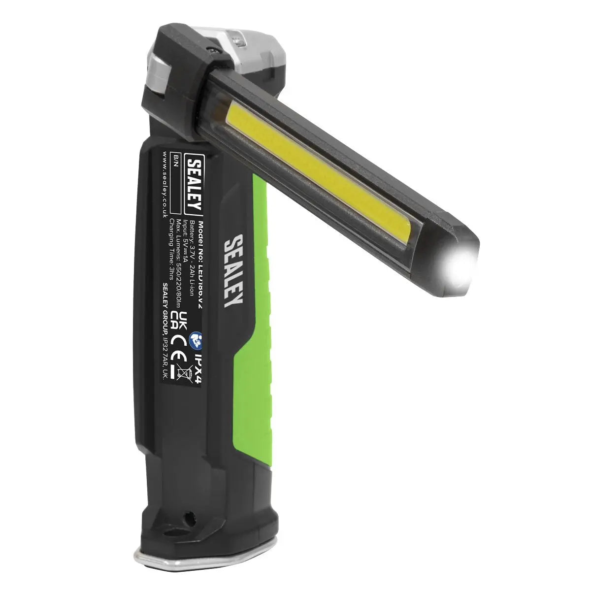 Sealey R/Charge Slim Folding Inspection Lamp 6W + 1W LED Li-ion 