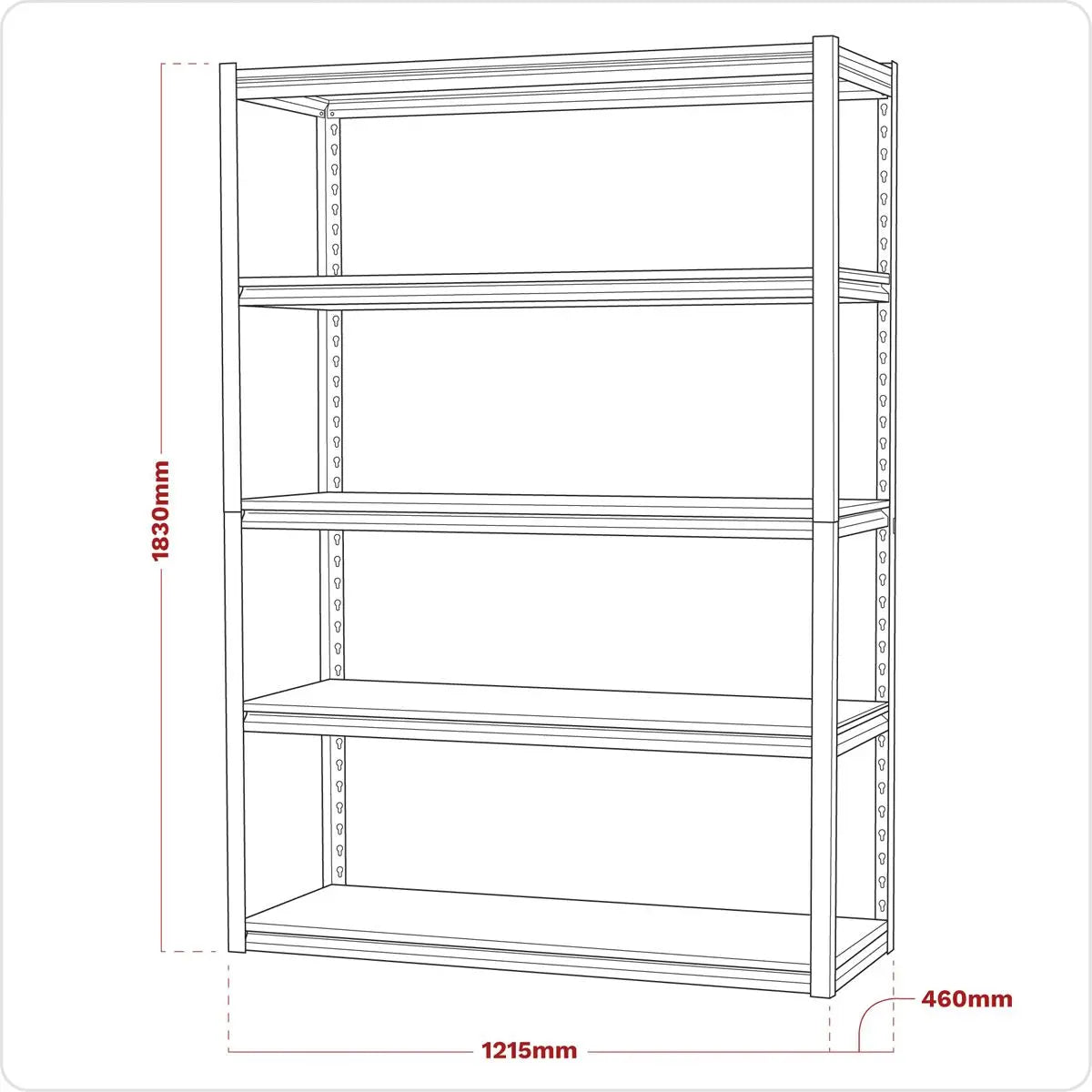 Sealey Racking Unit with 5 Shelves 600kg Capacity Per Level 